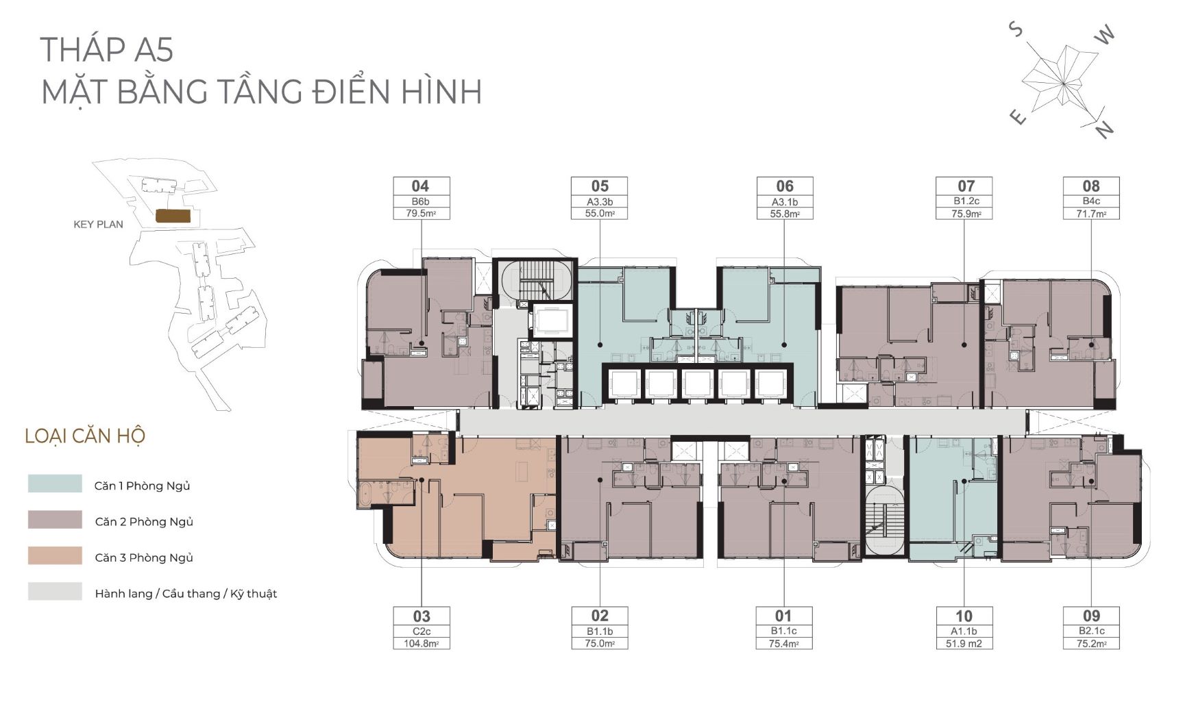 Mặt bằng tầng điển hình tháp A5